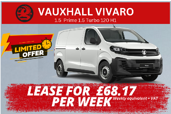 Lease  a Vauxhall Vivaro 1.5 Prime Turbo 120 H1 Van £295.40