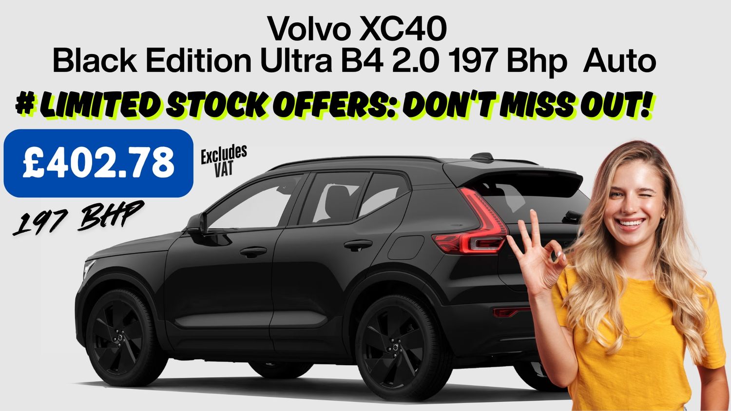 Volvo XC40 B4 197 BHP Black Edition Ultra Leasing Offers